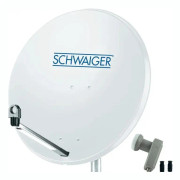 Parabol 80 cm Schwaiger 1 satellit LNB Twin