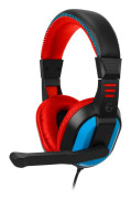 EgoGear - Rött och blått SHS10 trådbundet gamingheadset för Switch, Switch Lite, Switch OLED, PS5, PS4, Xbox Series X|S, Xbox One och mobil