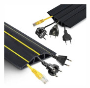 UISEBRT 6 m kabelkanal, flexibel PVC-kabelbrygga med 3 kabelkanaler, kabelskydd för verkstad och lager