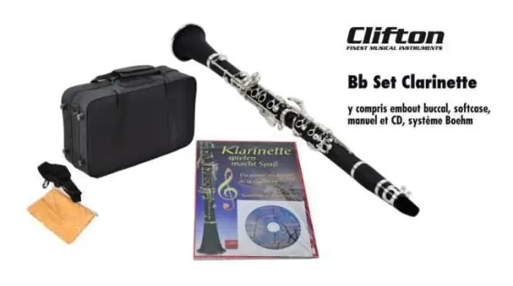 Bb Klarinett - Clifton - Böhm system - Mjukt fodral - Balanserad ljudkvalitet - Tillbehör ingår