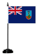 Bordflagg - Montserrat - 14 x 21 cm - Polyester - Plaststång - Tryck på Framsidan/Baksidan