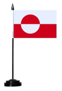 Bordflagga - Grönland - 14 x 21 cm - Polyester - Plaststång - Tryck Fram/Back