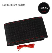 (Storlek L Svart Röd) 1 st DIY Bilratt Skydd Med Nålar och Tråd Konstläder Grå / Svart #HA10328 Size L Black Red