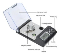 BEL-7423055103527-Pocket Scale (30/0001g) Mini High Precision Digital Pocket Scale Electroni Balance 50/0,001G