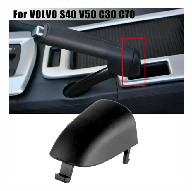 Svart handbromsspaksskydd 31329236 för VOLVO S40 V50 2004-2012 för VOLVO C30 C70 2006-2013 handbromsspak