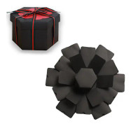 Explosionsbox, Presentbox - Hexagon Svart