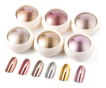 Roséguld Krom Nagelpuder [2024 Uppgradering] Metallisk Holo Nagelpuder [Superspegeleffekt] Glansigt Nagelflimmerpuder med Magisk Spegeleffekt