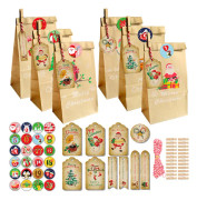 1 set Adventskalender Juldekorationer, 24 dagar Adventskalender Presentpåsar DIY Nedräkningskalender Julpåsar för festfyllning