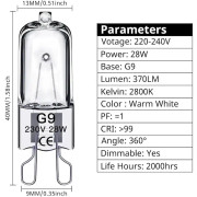G9 halogenlampa 28W, 230V, 10-pack{ROG}