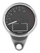 Universal 0~160KM/H Motorcykel Digital LED LCD Hastighetsmätare Varvräknare Hastighetsmätare Retro Krom