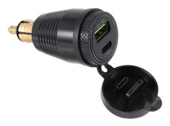 Motorcykel DIN-kontakt Vattentät Laddare till QC3.0 USB-laddare & Typ C 30W Power Delivery Adapter Soc