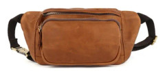 6364 Herr Casual Messenger Bröstväska Retro Läder Multifunktionell Midjeväska
