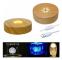 LED-ljusbas i trä, rund LED-ljusbas i färg + varmt ljus, USB-driven skrivbordsdisplay (2-pack)