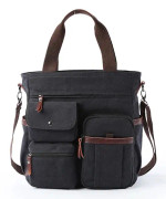 TANGHAO Herr Cavans Messenger Bag Casual Business Axelväska passar 14-tums bärbar dator Manlig portfölj Tote Svart Kaffe Mode
