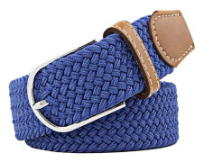 Flerfärgade elastiska vävda bälten Casual flätat stretchbält Grain Blue