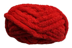 Tjockt stickat chenillegarn för handgjorda filtar Supermjukt stort Jumbo-filtgarn Red