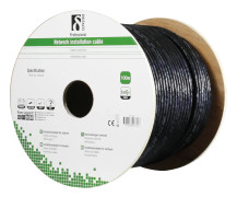 Deltaco installationskabel S/FTP Cat6a, 250MHz, svart, 100m