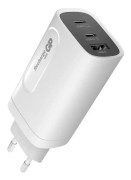 GP Batteries Väggladdare GaN 2x USB-C PD 1x USB-A 65 W Vit ink USB-C->USB-C laddkabel