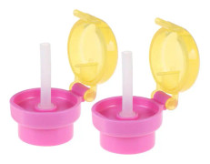 2pcs CJ07205 Baby Straw Lids Portable Drinking Straw Lids for Children(Pink)