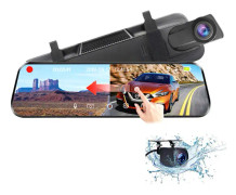 Full HD Smart Backspegel för Bilar och Lastbilar, 1080P Fram och Bak Dubbel Kamera, med 32GB Kort