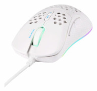 DELTACO GAMING WM75 - Mus - låg vikt, RGB - 7 knappar - kabelansluten - USB - vit