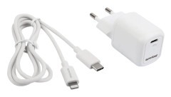 Essentials Wall Charger, PD, 20W, USB-C Light. Kabel, MFi, 1m, Vit