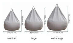 Ny design extra stora bönsäckstolar Soffa Cover Inomhus Lazy Lounger För Vuxna Barn Hotsale! inget fyllmedel Grå 90 * 110cm zdq，Endast