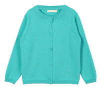 IBK Flickor Cardigan Långärmad Crewneck Cardigan Stickad Knapp Cardigan Solid Tröjor Baby Flickor