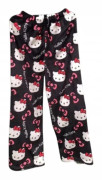 Hello Kitty Flanellpyjamas med tecknad design - Plysch och tjock isolering för kvinnor - Svart - Rosa