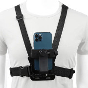 Mobiltelefon Bröstfäste Sele Remhållare, Mobiltelefon Clip Action Camera Pov Kompatibel med Samsung Iphone Gopro
