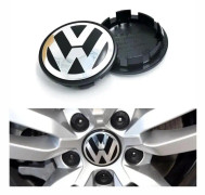 4-Pack - Volkswagen VW Navkapslar / Hjulnav Emblem - Bil Silver
