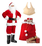 Tomtedräkt 10 delar. Jultomte mage tillbehör julgransfest Cosplay kläder