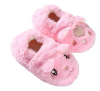 Pojkar Flickor Varma Plysch Djurtofflor Barn Vinter Inomhus Hushållsskor pink s094 11-12 little kid