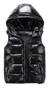 Väst Unisex Shiny Waterproof ärmlös jacka Lätt pufferväst Flerfärgad valfri Black