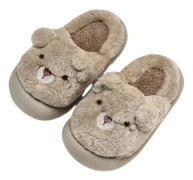 Barnens bomullstofflor Slitstarka halkfria sandaler Vintervarma bomullsskor Hög kvalitet bear shallow coffee 22cm