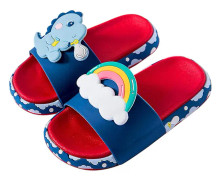 Pojkar Flickor Enhörning Slide Sandaler Söta Halkfria Cartoon Barn Tofflor Barn Strand Pool Vattenskor För Småbarn blue dinosaur 10-11 little kid