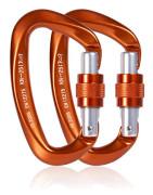 Uppgraderad Heavy Duty Screwgate Locking Climbing Carabiner Clip, Stor Aluminium D-Ring Hook för Camping, Bergsklättrare, Hängmatta, Utomhusutrustning &