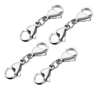 4 st silver dubbel hummerlås mini armbandlås ersättning snodd snäppkrok, metall hummerklolås för DIY smyckestillverkning armband Cr