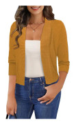 amee Dam 3/4 Ärm Kortade Koftor Cardigan Öppen Fram Bolero Korta Shrugs S-XL