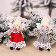 Jultecknad docka, olika färger och stilar av julängel plyschdocka hänge, högkvalitativt tyg, handgjord spetskjol, änglar design, för