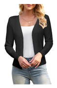 amee Dam 3/4 Ärm Cropped Cardigan Tröjor Öppen Fram Bolero Korta Shrugs S-XL