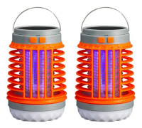 2 st Solcellsdriven Mygg USB-lampa Vattentät Insektsflugljusfälla Ficklampa A