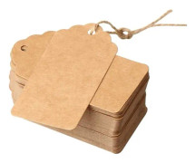 Bruna Prislappar med Snöre Kraft Bagagelappar Hantverksetiketter Papperspresentetiketter Etiketter 100 st 5 x 3 cm med Jute Snöre DIY för Presenter