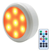 TL009-RGB Trådlös Timer Dimbar Nattlampa Fest RGB Atmosfärsljus med Fjärrkontroll (Vit)