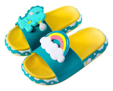 Pojkar Flickor Enhörning Slide Sandaler Söta Halkfria Cartoon Barn Tofflor Barn Strand Pool Vattenskor För Småbarn green dinosaur 13.5-14 little kid