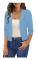 amee Dam 3/4 Ärm Klippt Cardigan Tröjor Öppen Fram Bolero Korta Shrugs S-XL