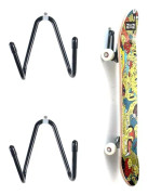Skateboardhållare Set om 2, Väggmontering, Krokhållare med skruvar för att hänga skateboards, Väggfästen, Gitarrställ