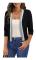 amee Dam 3/4 Ärm Klippt Cardigan Tröjor Öppen Fram Bolero Korta Shrugs S-XL