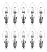 /HA/42W E14 C35 Dimbar Halogenlampa AC 220-240V Varmvit 2700K E14 Transparent Halogen Ljuslampa (10-pack) (FMY)