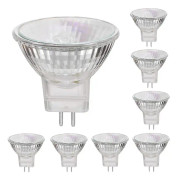 12v 35w Halogenlampor Gu4 Spot Bas 2800k Varmvitt, Dimbar, 8-pack